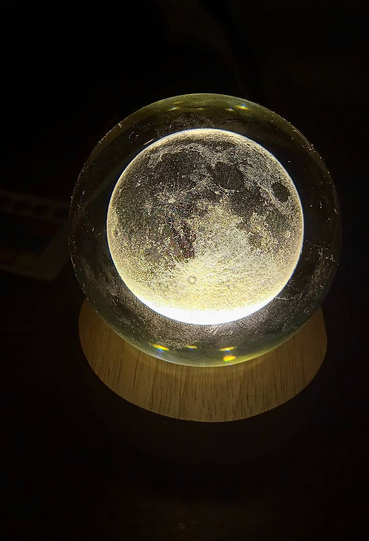 Lampara Luna Llena 3d Flotante