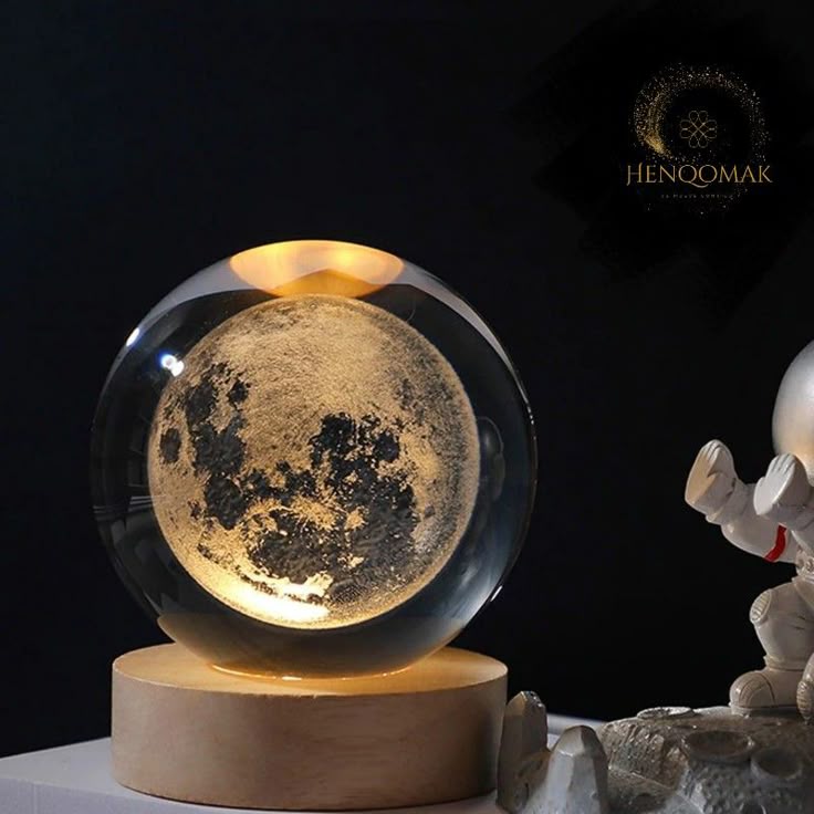 Lampara Luna Llena 3d Flotante