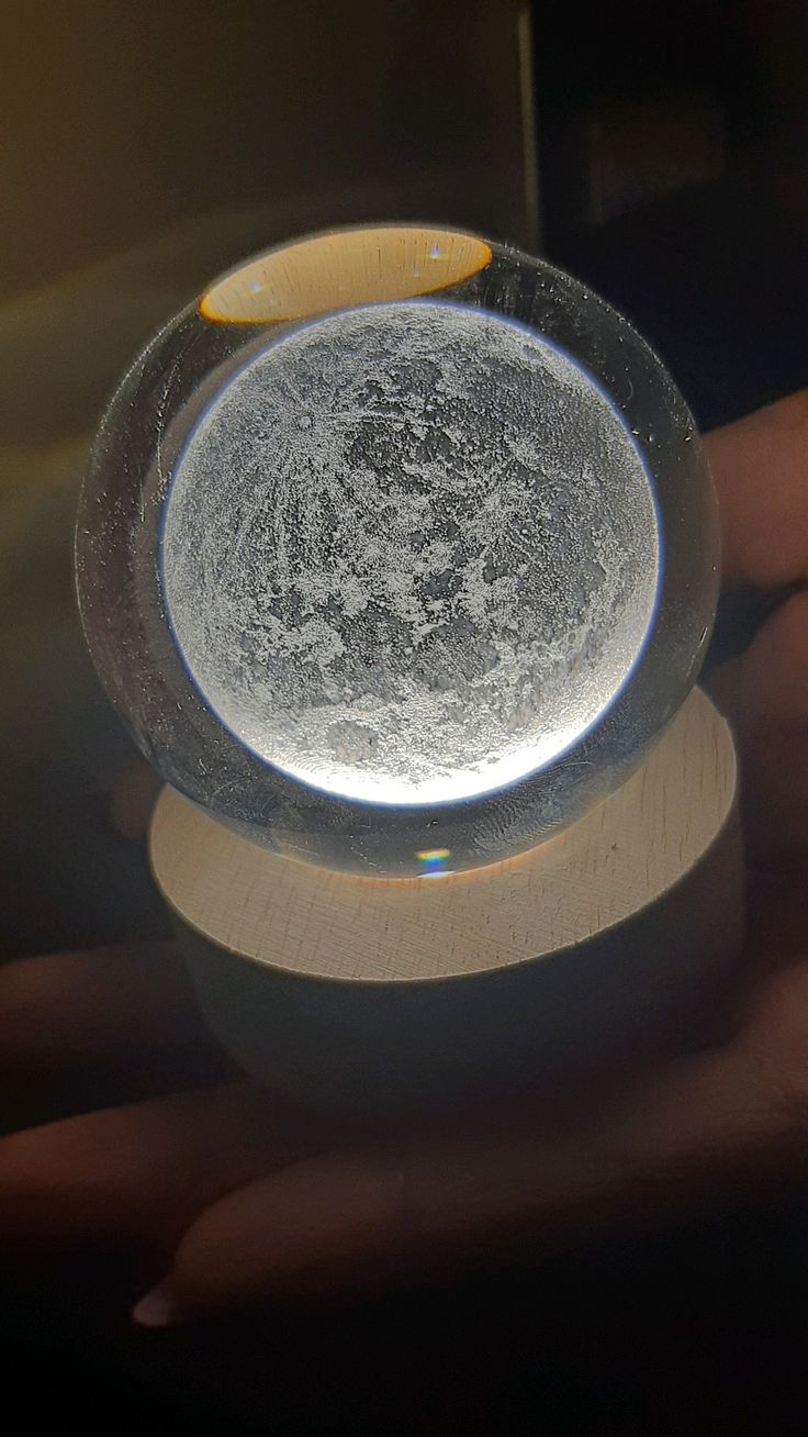 Lampara Luna Llena 3d Flotante